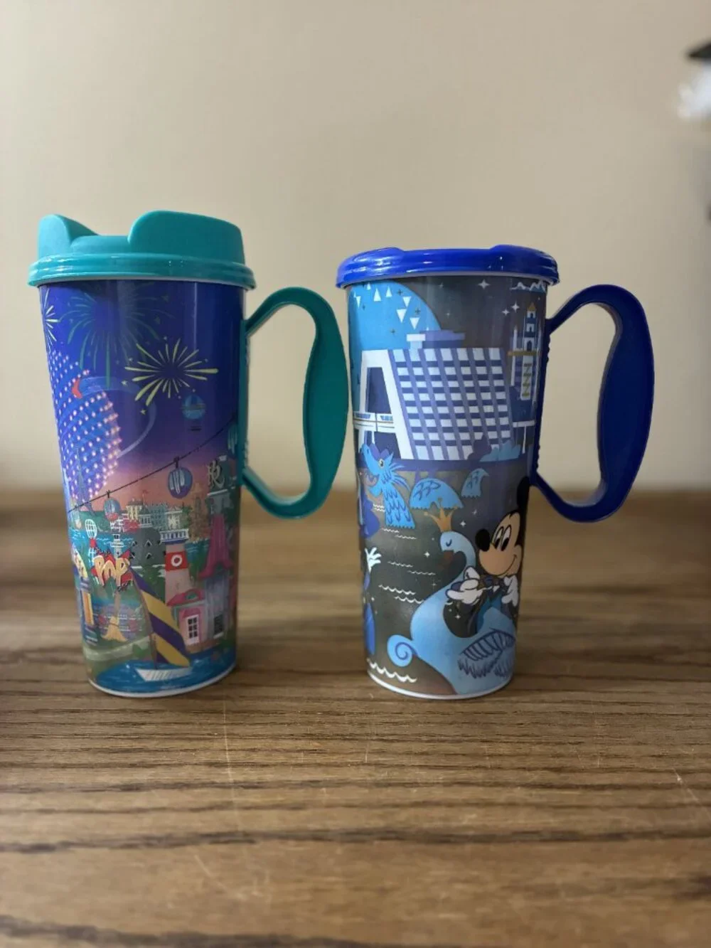 Walt Disney World Resort Reusable Refillable 16oz Mug; Lot of 4; Assorted